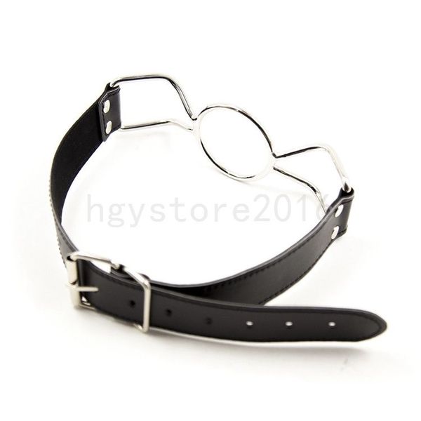 Bondage Cuero 5 cm O Anillo Boca Abierta Araña Gag negro Esclavo Restricción Kinky juego de rol # R56