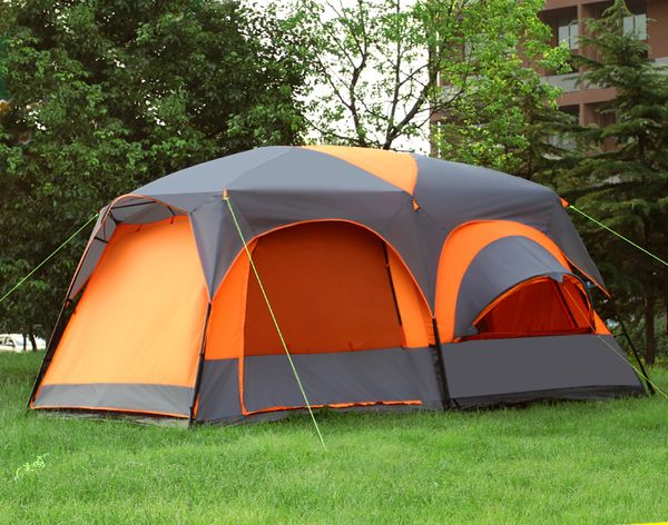 

one living room two bedroom ultralarge double layer waterproof windproof family party camping tent