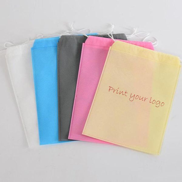 

500pcs custom drawstring pouch non woven gift bags giveaways affordable