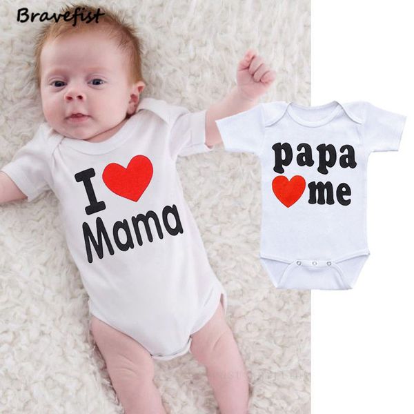 

0-24m fashion design newborn bodysuits summer kids jumpsuits i love mama papa love me for your choose infant outwear onesie, Blue