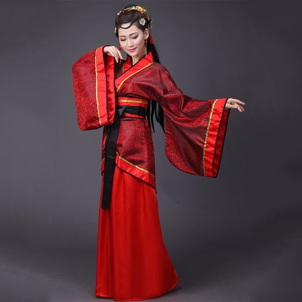 

chinese ancient costume for women hanfu danse enfant stage performance clothes china opera costumes traditional dress, Black;red