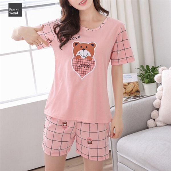 

summer sleepwear girl short sleeve cotton for women cute nightshirt casual young home bell service short sleepwear  2xl, Black;red