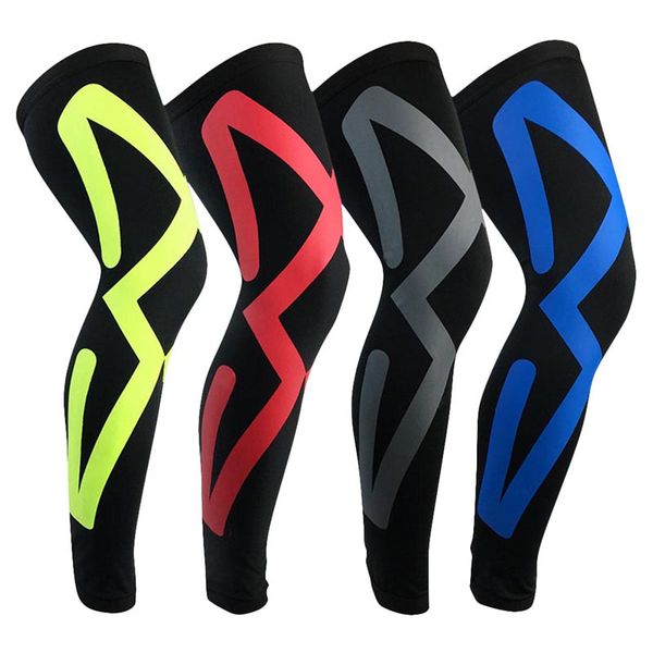 

sports knee protectorsbreathable long knee legwarmers compression calf sleeve volleyball football running supports, Black;gray