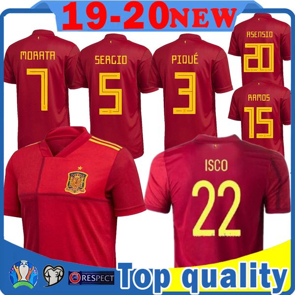 

2020 spain soccer jersey paco alcacer asensio morata isco iniesta saul man woman kids kit thailand football shirt, Black;yellow
