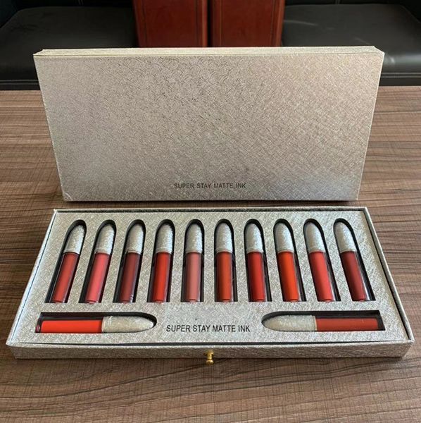 

version makeup brand m lipstick set lip gloss liquid lipstick with retail box 12pcs/set
