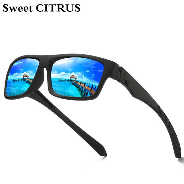 

sweet citrus classic polarized sunglasses men women driving square sun glasses male vintage goggles uv400 sport colorful eyewear, White;black