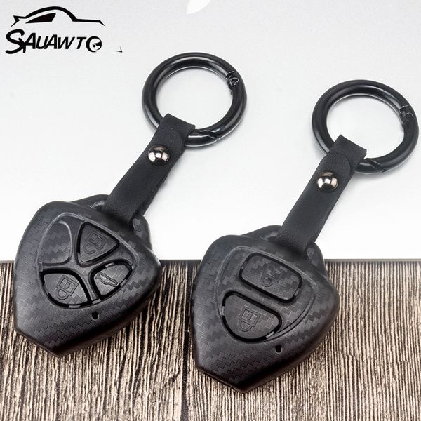 

carbon fiber car remote key case cover for tarago hilux camry crown corolla rav4 vitz aqua land cruis celica car styling