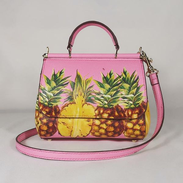 

women's handbags women's shoulder bags tote bags leather messenger bag designer pineapple pink