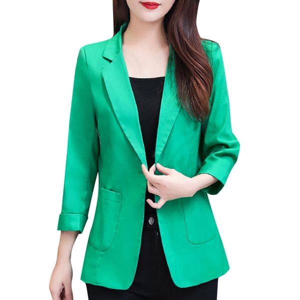 

blazer feminino blazer women mujer marynarka damska femme blaser feminino plus plus size three quarter sleeve z4, White;black