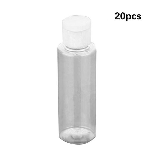 

storage bottles & jars 20pcs 60ml clear plastic empty lotion flip cap refillable makeup container portable hand sanitizer drop bottle