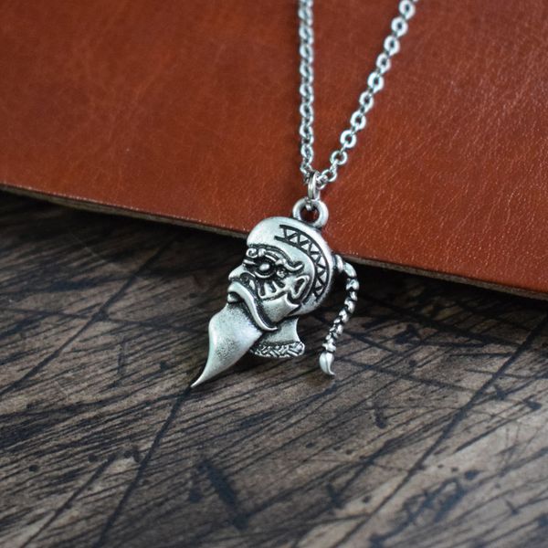 

new viking head logo pendant necklaces for women necklace very small and special 15pcs/lots, Silver