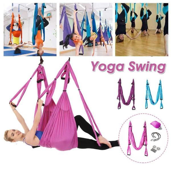 

3 colors portable anti-gravity yoga hammock trapeze sling aerial silks set inversion fitness load capacity 200kg