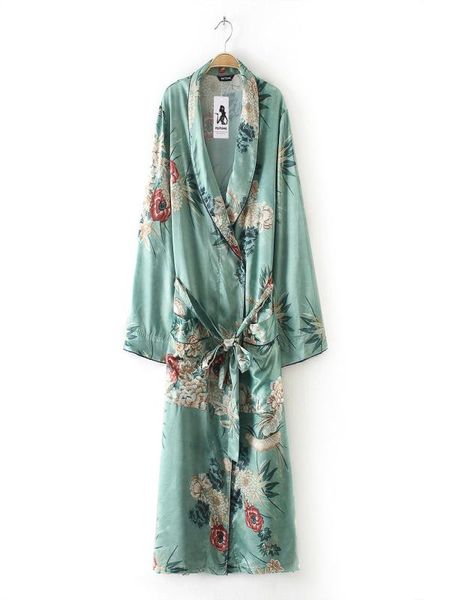 

jaycosin coats women fashion bohemia floral printing spring autumn casual flare sleeve long sleeve coat daily and beach 20190319, Tan;black