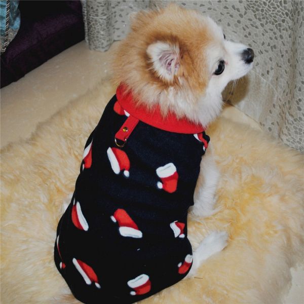

pet cotton christmas clothes autumn and winter two legs costume fashion fleece vest with christmas hats patterns for dogs