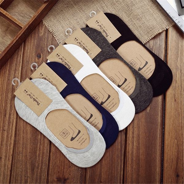 

new non-slip silicone invisible boat compression socks male ankle sock harajuku men's meias cotton socks, Black