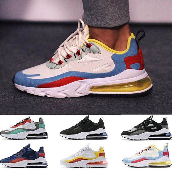 

2019 new arrival react men running shoes bauhaus optical triple black fashion mens trainer breathable sports sneakers size 40-45 new