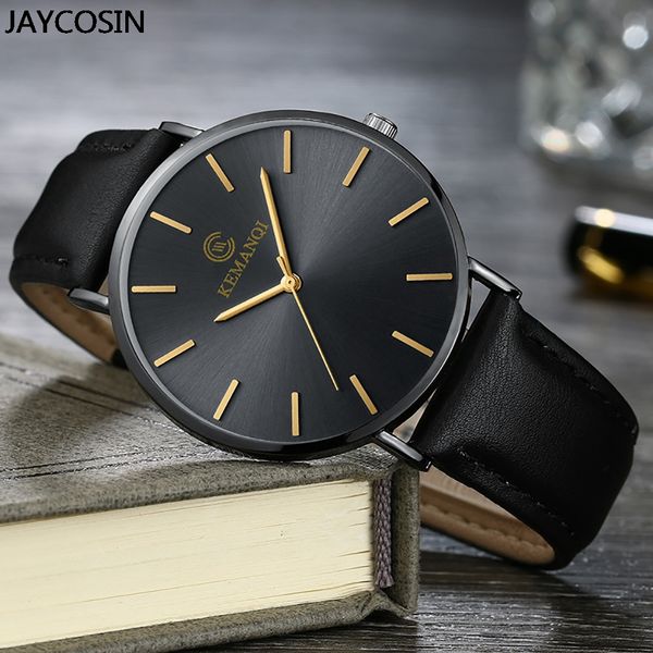 

new black business men's watch synthetic leather date watch luxury relogio gift for dropshipping male clock relogio masculino, Slivery;brown