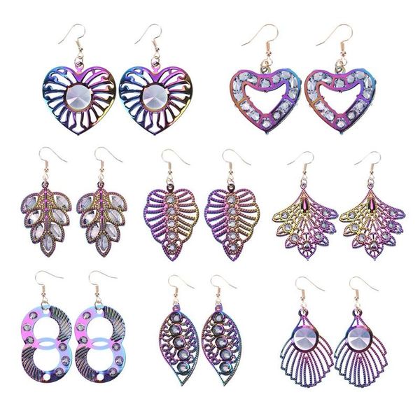 

elegant colorful hollow earrings bridal wedding rhinestones dangle drop earring gift for women party fashion jewelry, Silver