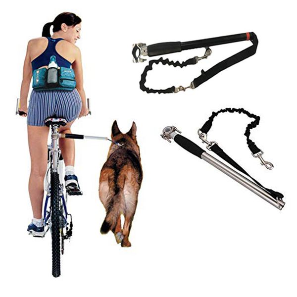 

stainless steel bicycle dogs leash - walk & ride w/ pet cycle leashes hands bike pet training sports lead
