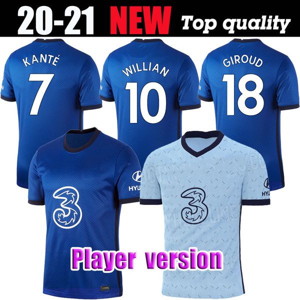 

player version cfc kante pulisic giroud abraham willan soccer jerseys 20 21 jorginho mount werner lampard odoi cheek football shirts, Black;yellow