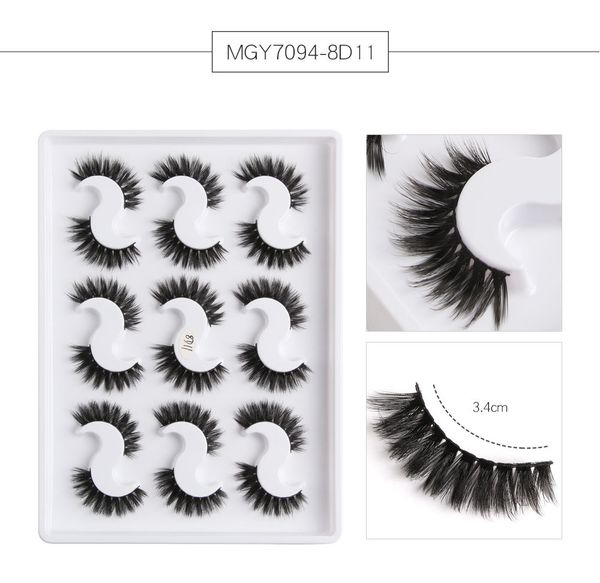 

9 pairs 8d mink reusable false eyelashes 3d mink hair strip false eyelash makeup eyelashes mink lashes extension dhl ing