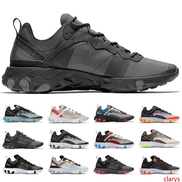

2019 mens trainers react element 55 87 running shoes designer sports black gold orange men women sneakers chaussure size 36-45