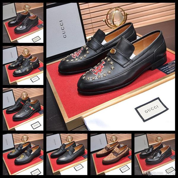 

20ss oxford shoes for mens dress shoes men classic coiffeur formal leather shoes for men luxury brands zapatos de vestir hombre yetc8, Black