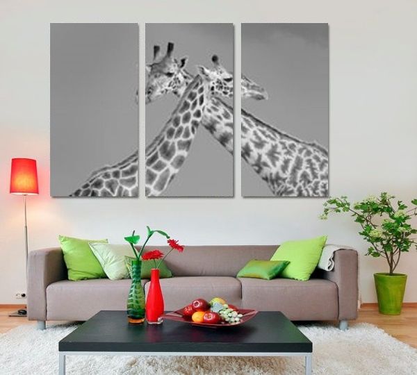 

3pcs animal giraffe poster hd print oil painting on canvas giclee wall art for home living room decor great gift