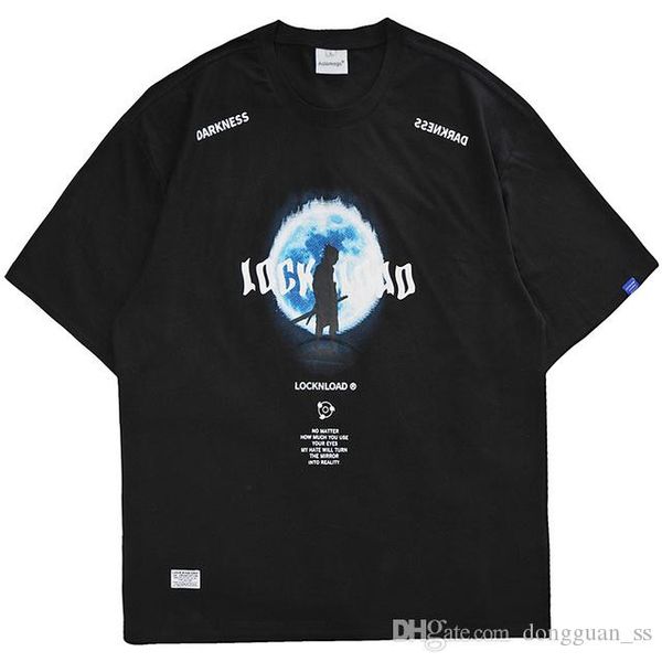 

men t shirt planet printing streetwear punk oversized o-neck sleeve fashion cool all-match harajuku summer streetwear, White;black