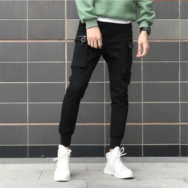 

luxury men's fashion street men's pants jogging pants youth casual summer brand, Black
