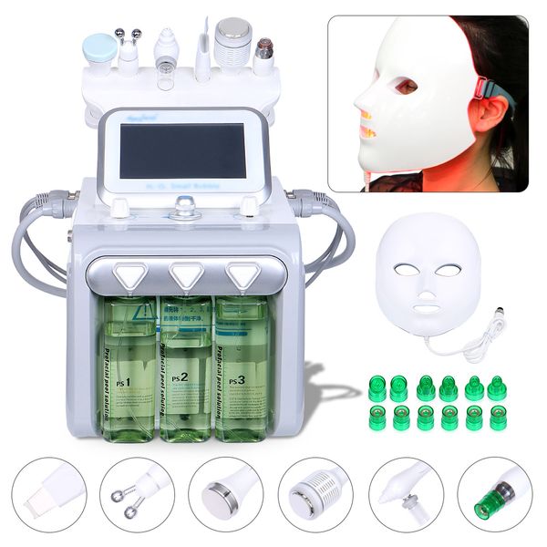 

6 in 1 hydra water peeling dermabra ion machine ultra onic ultra ound kin crubber bio lifting pray 7 color led ma k kin rejuvenation