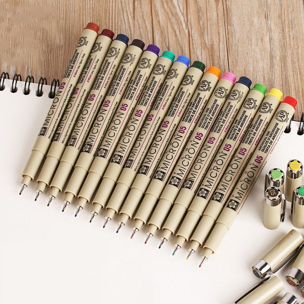 

colorful liner pen waterproof smooth fine liner pigma micron pen 0.45mm drawing marker draw liners artist markers pens