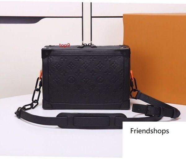 

stlye soft trunk box package taurillon monogrram cowhide messenger bag single shoulder bag man cross body bags miston-md m53288