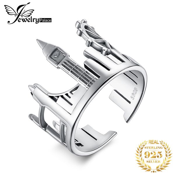 

jewelrypalace twin towers кольца стерлингового серебра 925 пробы кольца для женщин открытый штабелируемый кольцо группа серебро 925 ювелирны, Slivery;golden