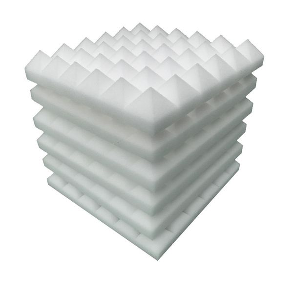 

2019 sell 6pcs acoustic white foam panel sound sabsorption sponge studio ktv soundproof autocollant mural interior for h