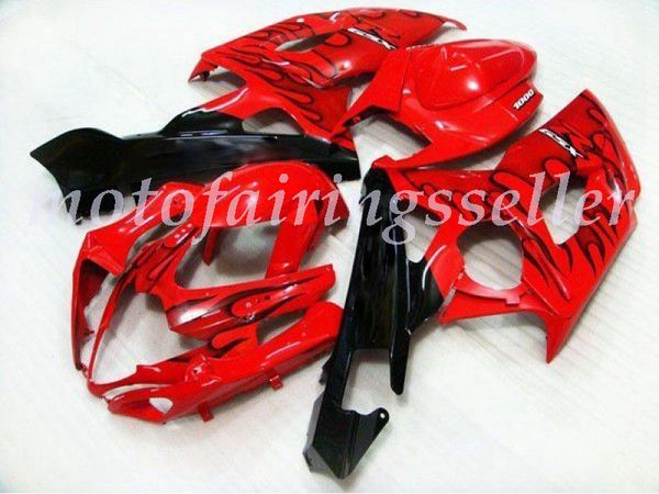 

new abs plastic fairings kit fit for suzuki gsxr1000 2005 2006 gsxr1000 05 06 injection mold red and black flame