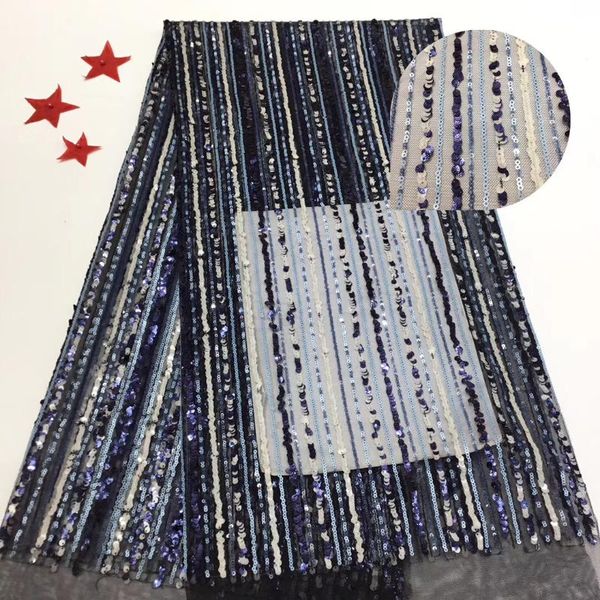 

african lace fabric 2020 french tulle lace fabric nigeria sequin embroidery clothes t3566, Pink;blue