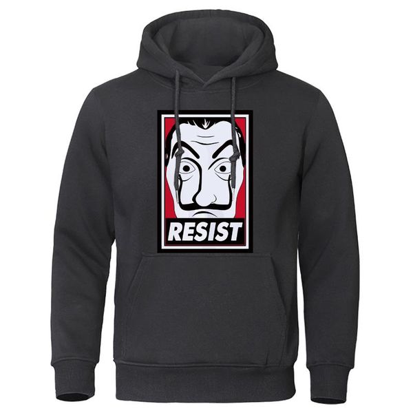 

la casa de papel fashion hoodie men autumn harajuku sweatshirt hoodies hip hop casual hoody house of paper money heist tracksuit, Black