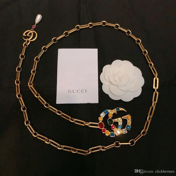 

2019 ladie pearl chain cry tal letter wai t de igner female wide bling cry tal diamond chain bright full rhine tone inlaid women 039 be