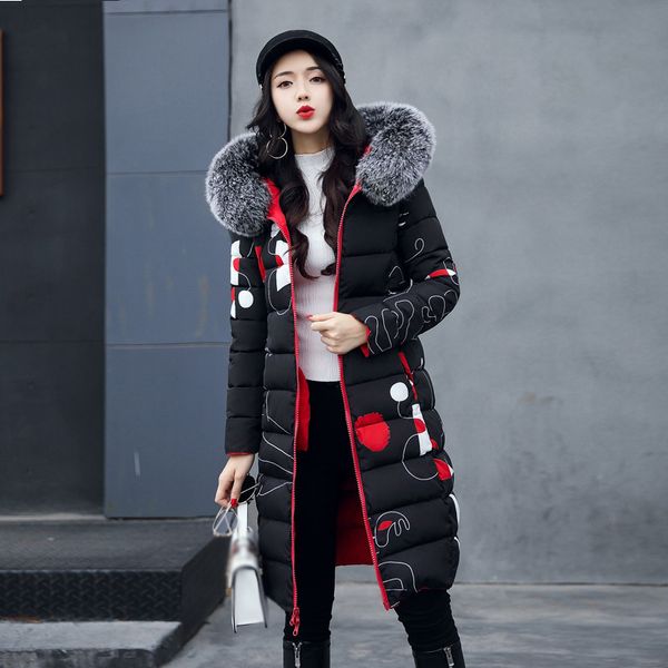 

plus size women winter cotton-padded jackets coat 2019 thick warm jacket casual solid outwear jackets pocket coat for female, Black