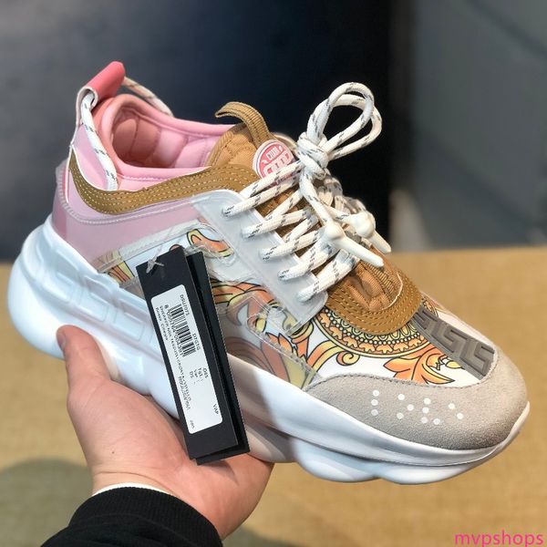 

дешевая цепная реакция случайных роскошных дизайнерских кроссовок мода повседневная обувь мужчины и женщины ссылки тисненой обуви для продаж