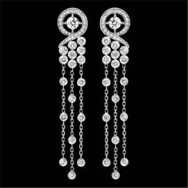 

xc350 fashion silver plated jewelry zirconia water droplets shape cf, Black