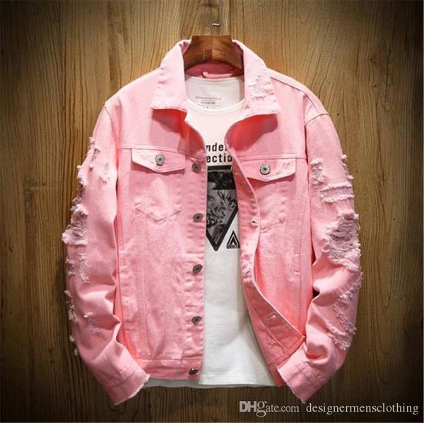 

осень джинсовой куртки мужские плюс размер отворотом шеи длинным рукавом мужские куртки дыры сплошные цвета пары пальто, Black;brown