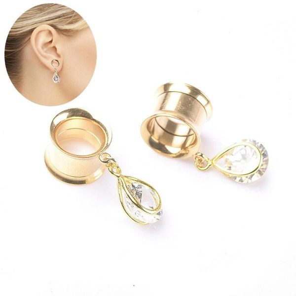 

1pc женщины цирконий water drop мотаться ear подключи expander пирсинг ювелирные изделия, Slivery;golden