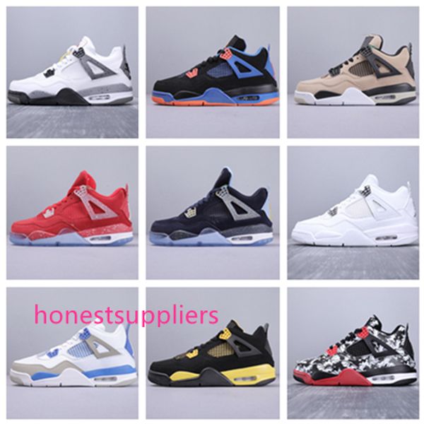 

2019 new bred 4 silt red 4s what the men basketball shoes wings white cement bred cool grey royalty mens sports sneakers 7-12