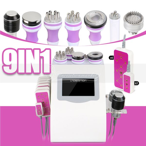 

multi-function 9 in 1 unoisetion cavitation 40k cellilute slimming cold pn micro current lipo laser 5mw beauty machine