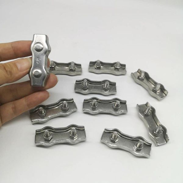 

10pcs(5mm) stainless steel 304 m5 duplex cable clamp wire rope clips/fixing