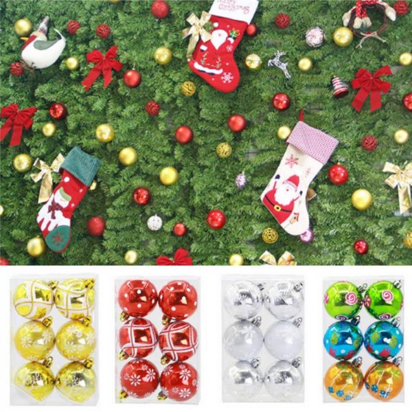 

6cm 6pcs/set christmas balls party christmas tree hanging ornaments baubles props holiday new year party decoration accessories