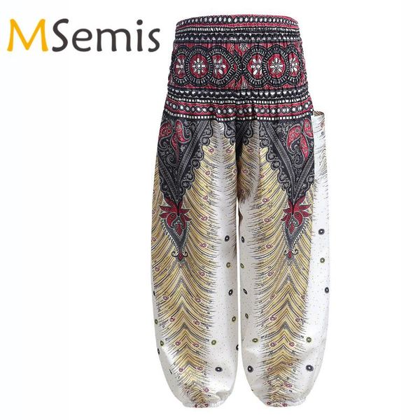 

дети девушки йога брюки digital printed копченый талии йога брюки bohemian бич спортивные штаны фестивали багги гарем activewear, White;red