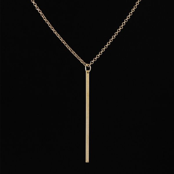 

fabala strip long link chain charming lover's gift cut lovely jewelry women necklace stick pendant simple alloy exquisite, Silver